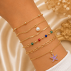 Gold Plated Stacked Bracelet Set for Women | Layered Bangles & Bracelets | Trendy Fashion Jewelry | Adjustable Fashion Bracelet| Trendy Causal & Party Wear Jewellery