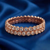 Rose Gold Crystal Tennis Bracelet for Women | Artificial Stone Stretch Bracelet | Elegant Party Wear Jewellery | Trendy Fashion Jewellery