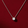 925 Sterling Silver CZ Round Solitaire Diamond Pendant Necklace