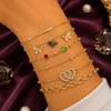 Gold Plated Stacked Bracelet Set for Women | Layered Bangles & Bracelets | Trendy Fashion Jewelry | Adjustable Fashion Bracelet| Trendy Causal & Party Wear Jewellery