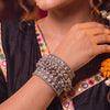 Navratri Garba Festive Party Alloy Beads Silver Cuff