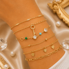 Gold Plated Stacked Bracelet Set for Women | Layered Bangles & Bracelets | Trendy Fashion Jewelry | Adjustable Fashion Bracelet| Trendy Causal & Party Wear Jewellery
