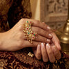 Gold Plated Peacock Statement Ring for Women | Kundan & Multicolor Stone Ethnic Adjustable Finger Ring | For Wedding, Festive, Party, Occasions