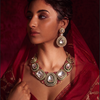 Premium Cubic Zirconia Bridal Necklace Set for Women | Brass Wedding Jewellery with Matching Earrings