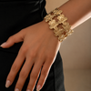 Gold Plated Cuff Bracelet for Women | Adjustable Designer Open Bracelet | Minimal Statement Jewellery | Trendy Fashion Jewellery | Trendy Causal & Party Wear Jewellery