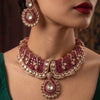 GULRAAZ Ruby Kundan Choker Set