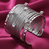 SILVER Textured Cuff Bracelet for Women