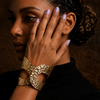 Gold Plated Cuff Bracelet for Women | Adjustable Designer Open Bracelet | Minimal Statement Jewellery | Trendy Fashion Jewellery | Trendy Causal & Party Wear Jewellery
