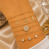 Gold Plated Stacked Bracelet Set for Women | Layered Bangles & Bracelets | Trendy Fashion Jewelry | Adjustable Fashion Bracelet| Trendy Causal & Party Wear Jewellery