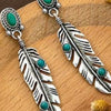 Vintage Boho Feather Drop Earrings for Women | Oxidised Tribal Statement Earrings | Ethnic Fashion Jewellery