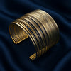 Adjustable Textured Gold Cuff Bracelet