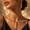 Gold Plated Leaf Necklace Earrings Set for Women | Nature Inspired Statement Jewellery | Elegant Fashion Jewellery for Party & Casual Wear