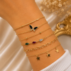 Gold Plated Stacked Bracelet Set for Women | Layered Bangles & Bracelets | Trendy Fashion Jewelry | Adjustable Fashion Bracelet| Trendy Causal & Party Wear Jewellery