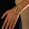 Gold Plated Cuff Bracelet for Women | Adjustable Designer Open Bracelet | Minimal Statement Jewellery | Trendy Fashion Jewellery | Trendy Causal & Party Wear Jewellery