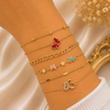 Gold Plated Stacked Bracelet Set for Women | Layered Bangles & Bracelets | Trendy Fashion Jewelry | Adjustable Fashion Bracelet| Trendy Causal & Party Wear Jewellery