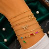 Gold Plated Stacked Bracelet Set for Women | Layered Bangles & Bracelets | Trendy Fashion Jewelry | Adjustable Fashion Bracelet| Trendy Causal & Party Wear Jewellery