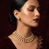 Necklace For Women And Girls|Everyday Jeweller| Gold-Plated Multi-Strand Pearl Choker Set for Women
