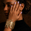 Gold Plated Cuff Bracelet for Women | Adjustable Designer Open Bracelet | Minimal Statement Jewellery | Trendy Fashion Jewellery | Trendy Causal & Party Wear Jewellery