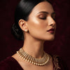 Necklace For Women And Girls|Everyday Jeweller| Gold-Plated Pearl Choker Necklace Set with Studs