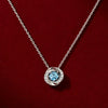 925 Sterling Silver CZ Blue Gemstone Swirl Pendant Necklace for Women