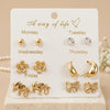 Gold Plated 6 Pair Of Earrings for Women | Trendy Fashion Combo Earrings Jewellery | Party Wear & Everyday Earrings | Luxury Party Wear Statement Earrings For Daily Wear &  Causal Wear Earrings