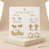 Gold Plated 6 Pair Of Earrings for Women | Trendy Fashion Combo Earrings Jewellery | Party Wear & Everyday Earrings | Luxury Party Wear Statement Earrings For Daily Wear &  Causal Wear Earrings