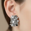 SILVER Floral Stud Earrings for Women