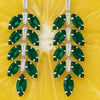Emerald Leaf Cascade Earrings