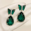 Emerald Butterfly Drop Earrings