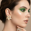 GOLD Floral Stud Earrings for Women