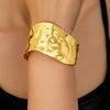 Adjustable Hammered Gold Statement Cuff