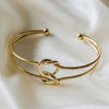 Adjustable Knotted Gold Open Cuff