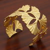 MIRA Adjustable Gold Plated Leaf Cuff Bracelet