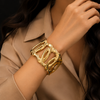 Anti-Tarnish Gold Plated Cuff Bracelet for Women | Adjustable Designer Open Bangle | Minimal Statement Jewellery | Trendy Fashion Jewellery | Trendy Causal & Party Wear Jewellery