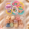 Hair Accessories Multicolor Set | Pastel Hair Ties & Mini Claw Clips Combo for Girls|(12 clips And 26 rubber band)