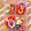 Hair Accessories Multicolor Set | Pastel Hair Ties & Mini Claw Clips Combo for Girls(12 rubber and 12 clips)