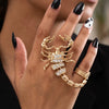 Anti-Tarnish Gold Plated Crystal Scorpion Statement Ring for Women | Adjustable Animal Design Finger Ring