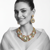 Premium Cubic Zirconia Bridal Necklace Set for Women | Brass Wedding Jewellery with Matching Earrings