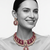 RAAS Designer Choker Set With Artifical Stones (Choker & Earrings)