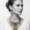 Royal Cubic Zirconia Choker Necklace Set for Women | Premium Brass Bridal Wedding Jewellery with Matching Earrings