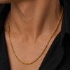 GOLD Plated Rope Chain Necklace for Women & Men | Twisted Link Chain | Stylish Casual Fashion Jewellery