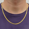 GOLD Plated Snake Chain Necklace for Women & Men | Minimalist Flat Chain | Daily Wear Fashion Jewellery