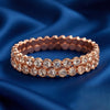 Rose Gold Crystal Tennis Bracelet for Women | Artificial Stone Stretch Bracelet | Elegant Party Wear Jewellery | Trendy Fashion Jewellery