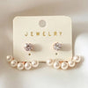 Pearl Ear Jacket Stud Earrings for Women | CZ Minimal Designer Earrings| Trendy Earrings For Causal & Party Wear