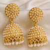 Pearl Dome Jhumka Earrings for Women | Traditional Ethnic Gold Plated Earrings | Trendy Earrings For Causal & Party Wear