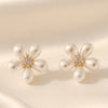 Pearl Flower Stud Earrings for Women | Cute Floral Party Wear Earrings| Trendy Earrings For Causal & Party Wear