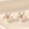 Pearl Flower Stud Earrings for Women | Cute Floral Party Wear Earrings| Trendy Earrings For Causal & Party Wear