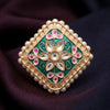 Traditional Adjustable Finger Ring for Women |Gold Plated Ethnic Statement Ring | Festive Jewellery