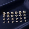 Gold Plated Solitaire Crystal 12 Pair Stud Earrings Set for Women | Daily Wear Earrings| Trendy Earrings For Causal & Party Wear