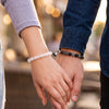 Magnetic Heart Couple Bracelet Set for Men & Women | White & Black Beaded Matching  Bracelet For Love| Long Distance Relationship Gift